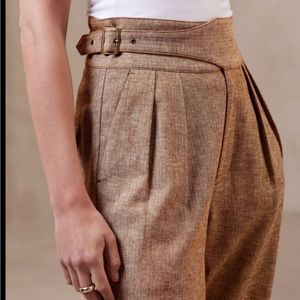 NWOT Banana Republic Herringbone linen-cotton seafarer pant